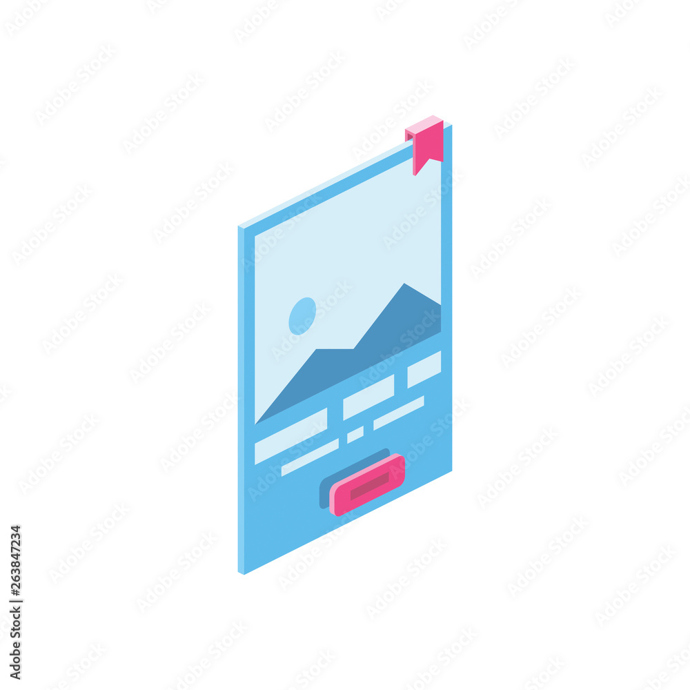 Poster user interface 3d vector isometric icon