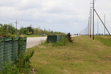 Parts of a former barrier against a Mississippi-flood
