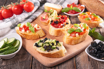 canape, bread with vegetable
