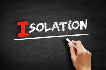 Fototapeta premium Isolation text on blackboard, concept background