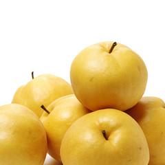 Pears on white background