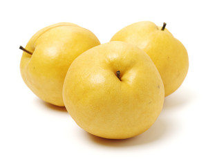 Pears on white background