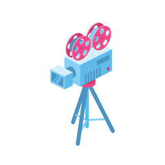 Video camera vintage isometric illustrate icon design