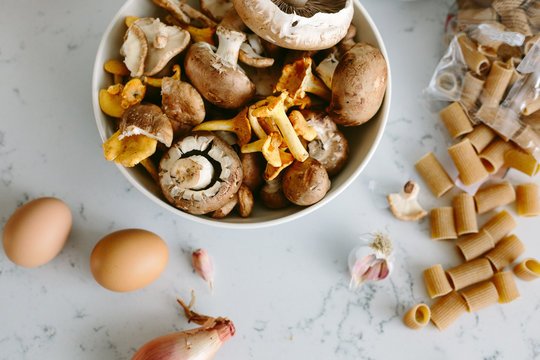Mushrooms and pasta