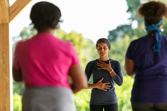 Yoga: Class Instructor Begins With Breathing