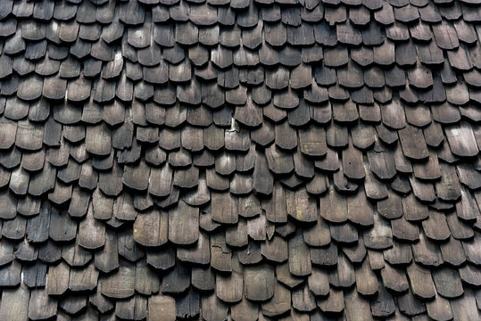 Wood tiles of old roof