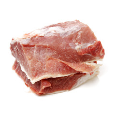 Fresh raw pork on white background