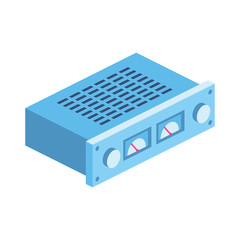 Amplifier 3d vector icon isometric pink and blue color minimalism illustrate