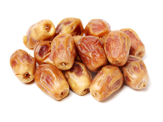medjool dates on white background