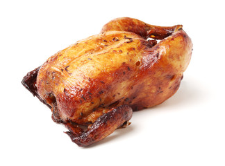 grilled chicken on white background