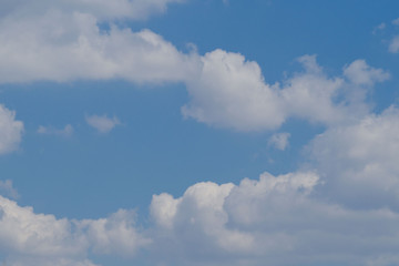 blue sky with clouds background, summer time, beautiful sky