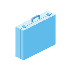 Briefcase 3d vector icon isometric pink and blue color minimalism illustrate