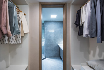 Wardrobe and toilet in bedroom