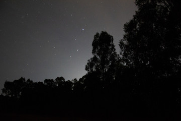 Beautiful starry sky in the night with the galaxy and star in australia