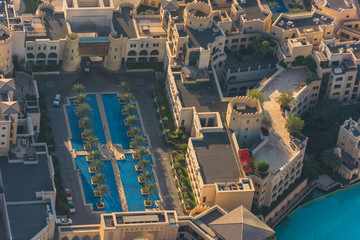 Dubai residential districts at sunrise
