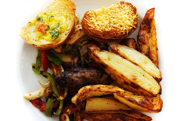 chicken meat and potatoes