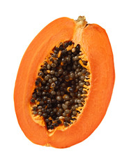 Papaya fruit isolated on a white background