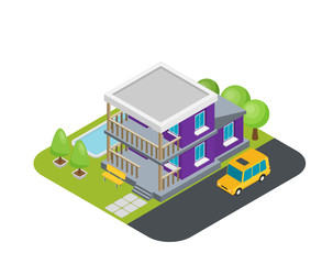 Isolated isomatic small house, Vector Property Set
