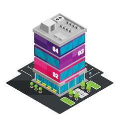 A vector illustration of modern art office building. Isometric Office