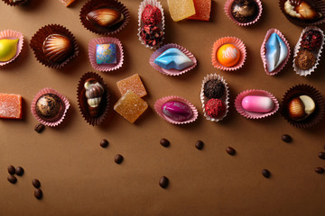 Chocolate and marmalade background