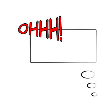 Vector illustration. Frame template in comic pop art style isolated on white background. Comic bubble speech with text oh. OHHH.