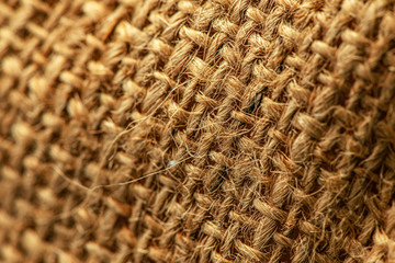 Hessian burlap sack macro