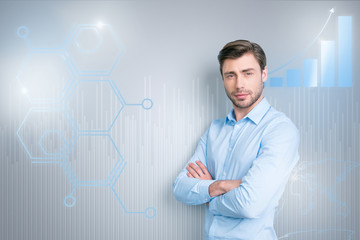 Close up virtual effected creative design stylized graphic photo he him his guy social marketing...