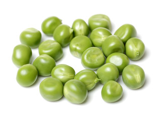 Fresh peas isolated on white background 