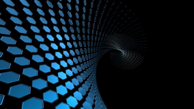  Hexagon honeycomb blue texture in space. Uhd 4k background, backdrop texture