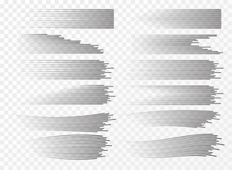 peed lines isolated set. Motion effect for your design. Black lines on white background.