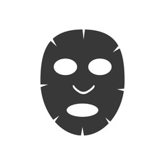 Facial mask flat icon on background. Cosmetology, for the face . Vector in flat
