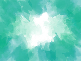 Abstract brush colorful shape on watercolor illustration painting background and backdrop.