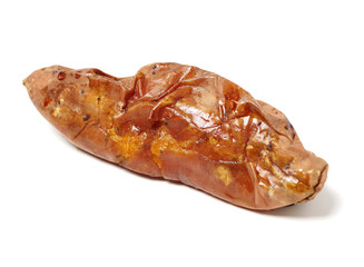 roasted sweet potatoes on a white background 
