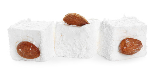 Tasty Turkish delight isolated on white
