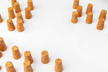 Wine corks isolated on white background
