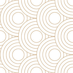 Abstract retro pattern of geometric shapes. Golden mosaic backdrop. Geometric wave of circles  background, vector