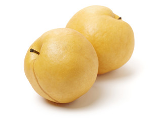 Pears on white background