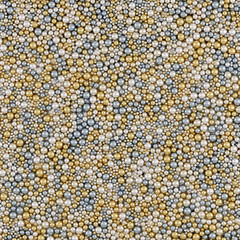 Creme Gray Colors Wrapping Paper Pattern, Illustration With Brushed Metallic Balls 3D Render, Orthographic Camera ..
