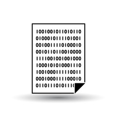 Sheet With Binary Code Icon