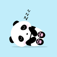 Cute panda cartoon sleep vector. Vector concept illustration for design.