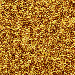 Honey Yellow Brown Colors Wrapping Paper Pattern, Illustration With Brushed Metallic Balls 3D Render, Orthographic Camera ..
