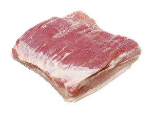 Pork belly on white background