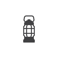 Camping lantern vector icon. Handle torch filled flat sign for mobile concept and web design. Camp oil lamp glyph icon. Symbol, logo illustration. Pixel perfect vector graphics