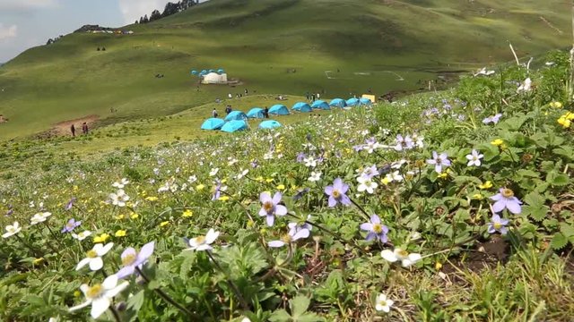 Dayara Bugyal, in Uttarkashi district, meaning "high altitude meadow" is at an elevation of 3,408 metres. The beautiful meadows are developed into ski slopes covering an area of 28 square kilometres .