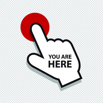 You Are Here Pointer - Vector Illustration - Isolated On White Background