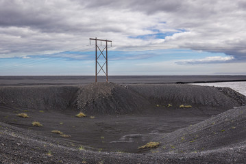 Volcanic landscape seen from Ring Road in southern Iceland