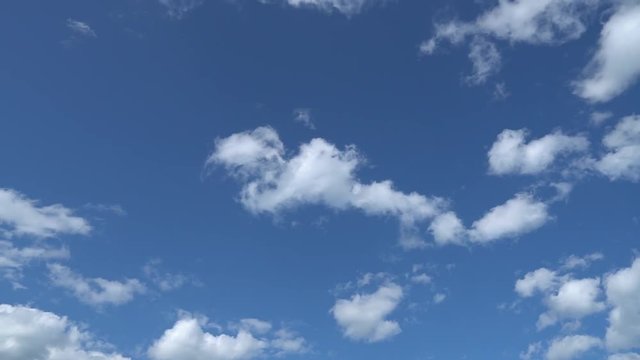 Only summer blue sky with fast moving metamorphic white clouds. Full HD Time Lapse footage
