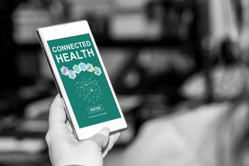 Connected health concept on a smartphone