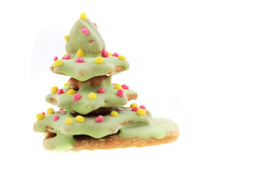 christmas gingerbread tree isolated