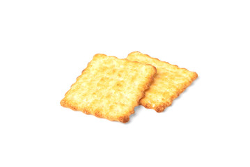 Cracker cookies isolated on white background. 